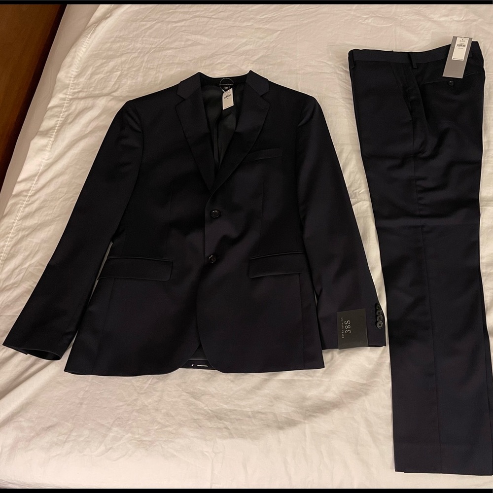 New Banana Republic Navy Extra-Slim Italian wool suit set